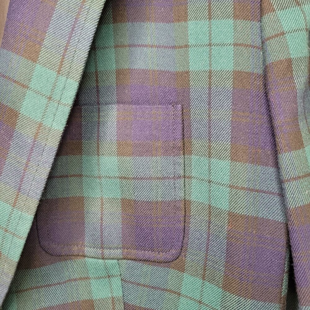 Tommy Hilfiger Plaid Blazer Sz 10 Boss Lady Vibe - Picture 5 of 14